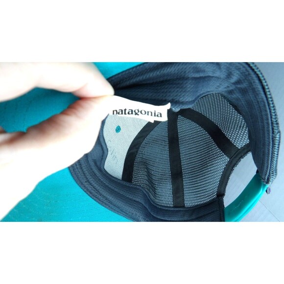 Patagonia P6 Logo Mountaintops Mesh Back Trucker Snapback Cap Hat READ - Picture 11 of 12